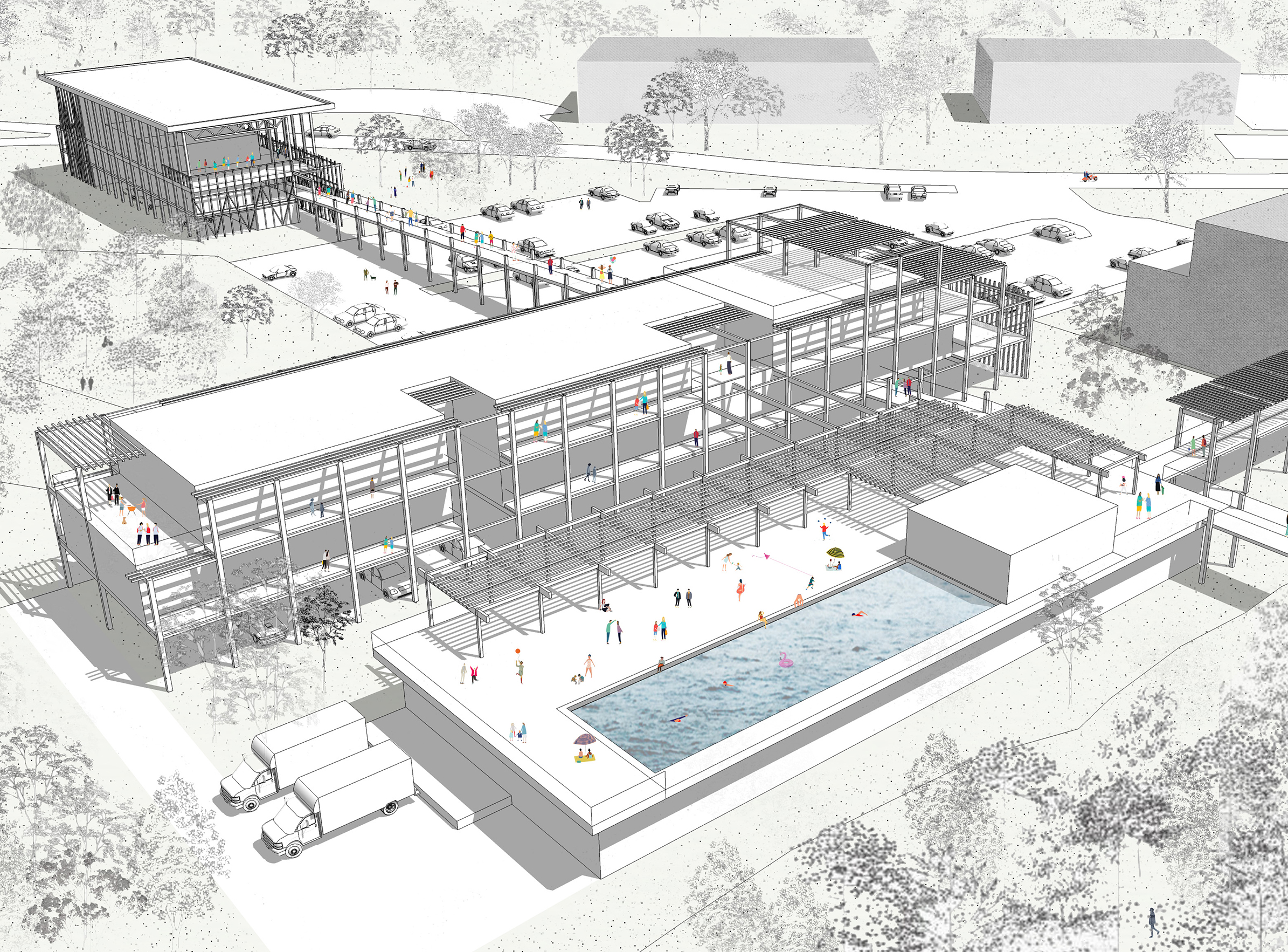 Le Jardin des ombres - 02 - Équipements + Bureau - Caractère Spécial -Matthieu Poitevin Architecture