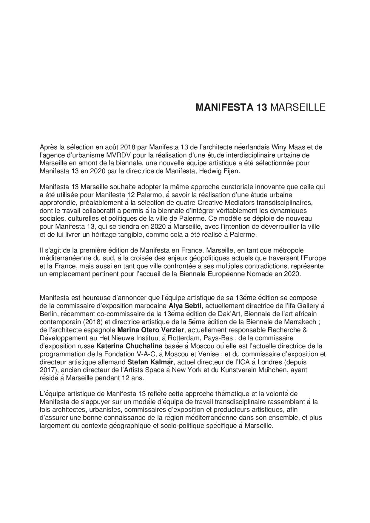 Manifesta 13 Marseille