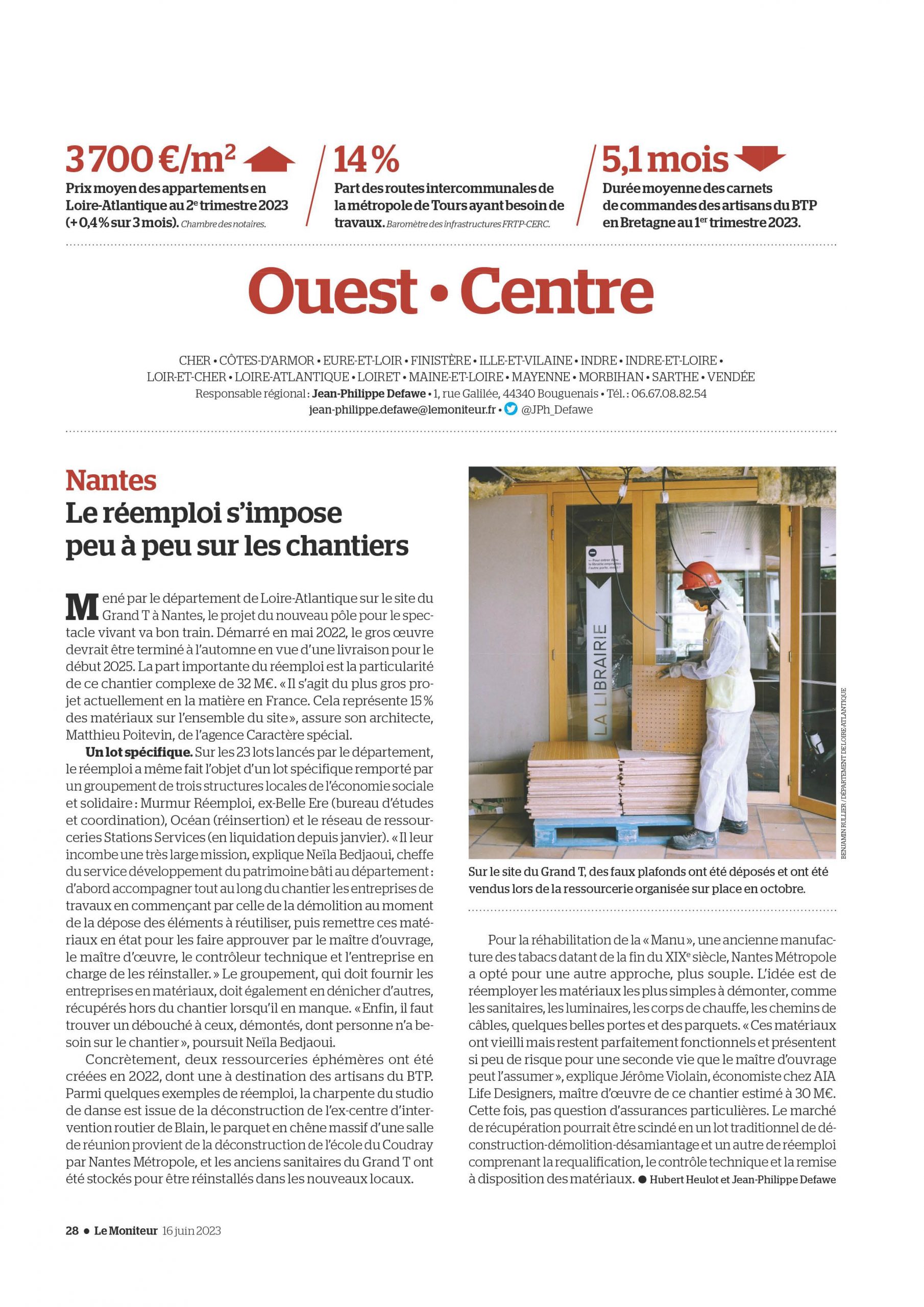 LE MONITEUR_16.06.23_Le réemploi s’impose peu à peu sur les chantiers