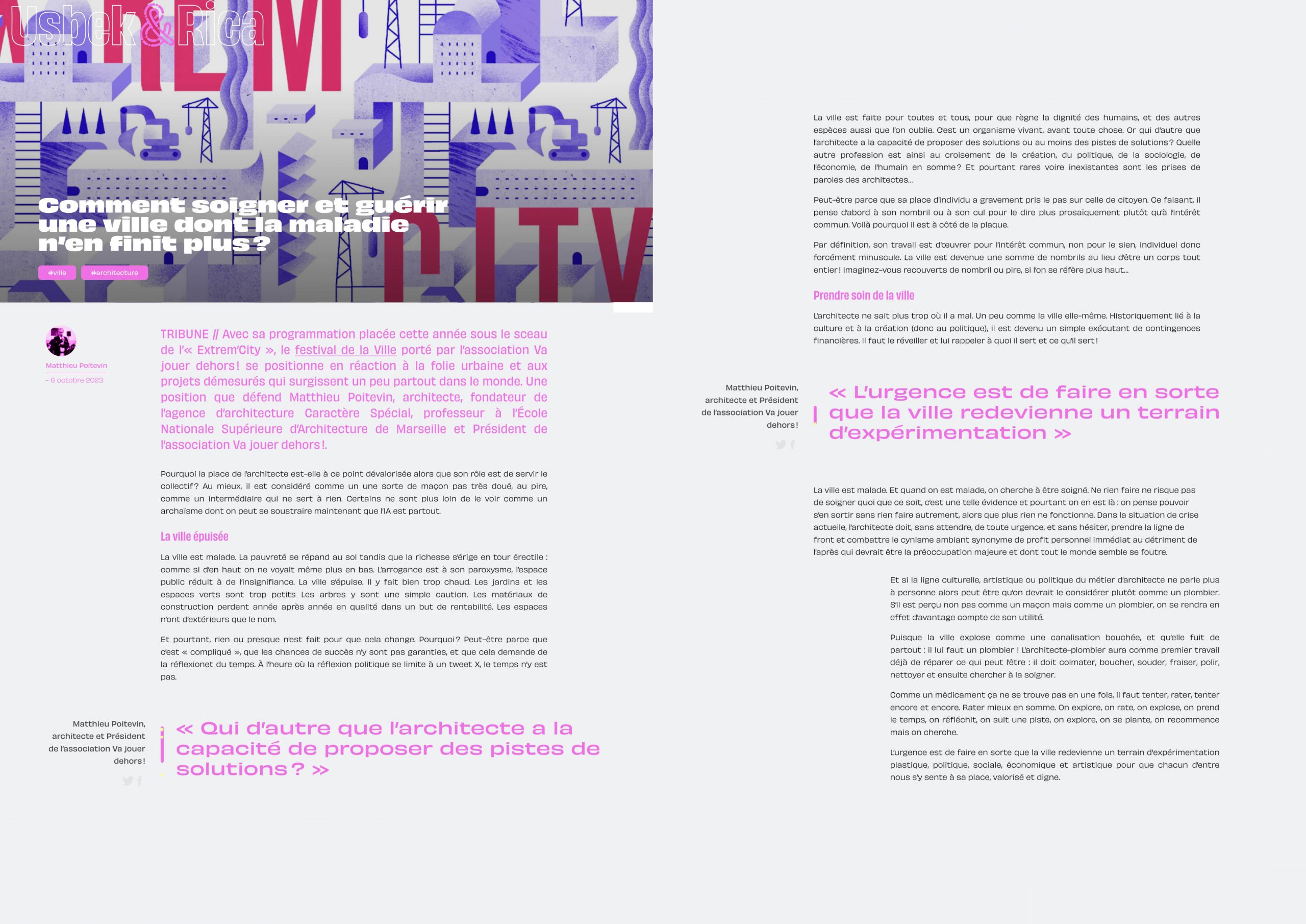 Comment soigner et guérir une ville dont la maladie n’en finit plus ?