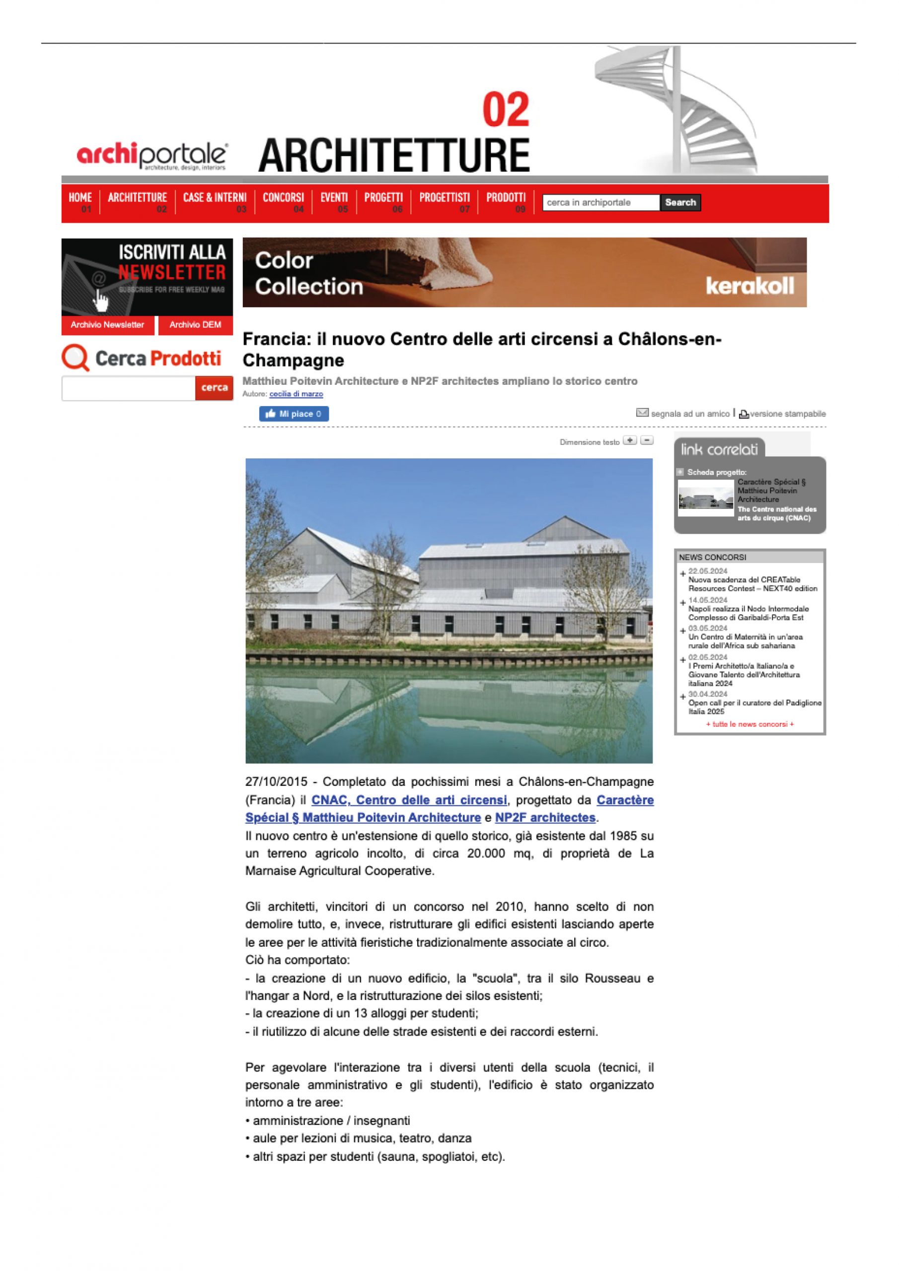 ARCHIPORTALE_27.10.15_Frencia : il nuovo Centro delle arti circensi a Châlons en Campagne