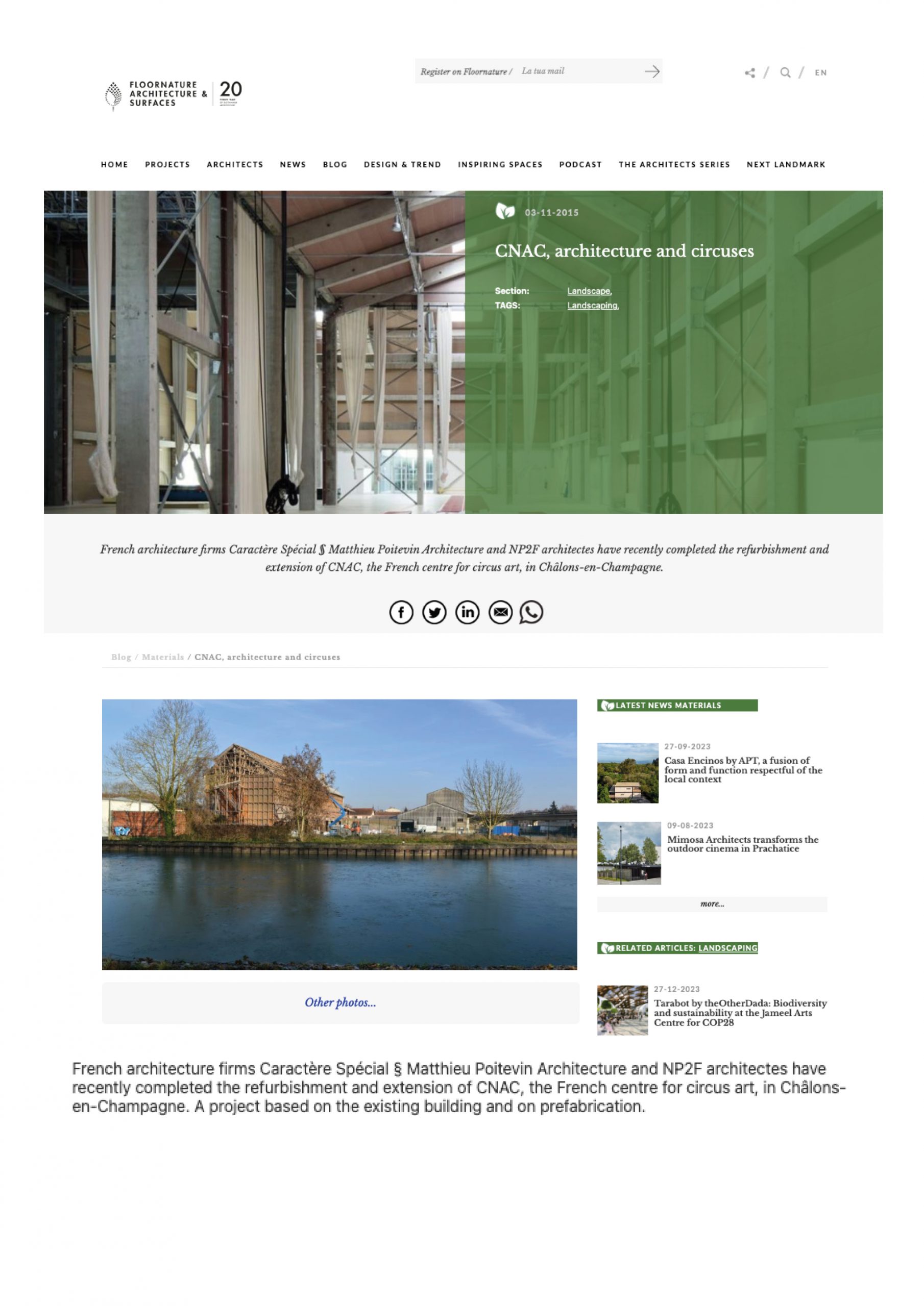 FLOORNATURE ARCHITECTURE & SURFACES_11.15_CNAC, architecture and circuses