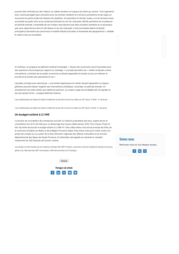 TRAVAUX PUBLICS ET BÂTIMENTS DU MIDI_11.06.21_Digne-les-Bains : 2,1 millions d’euros pour rendre son lustre d’antan au Top