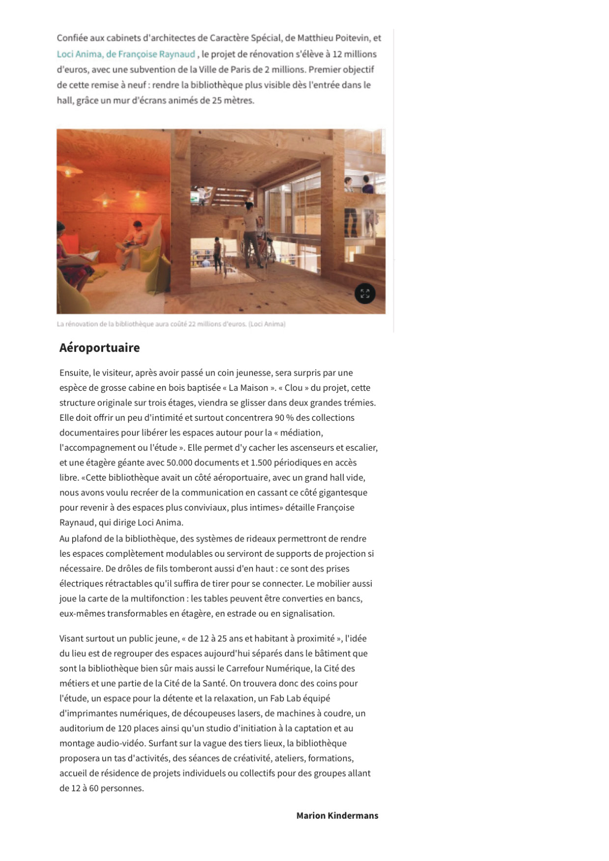 LES ECHOS_20.08.20_A La Villette, la Bibliothèque se fait un cocon de bois