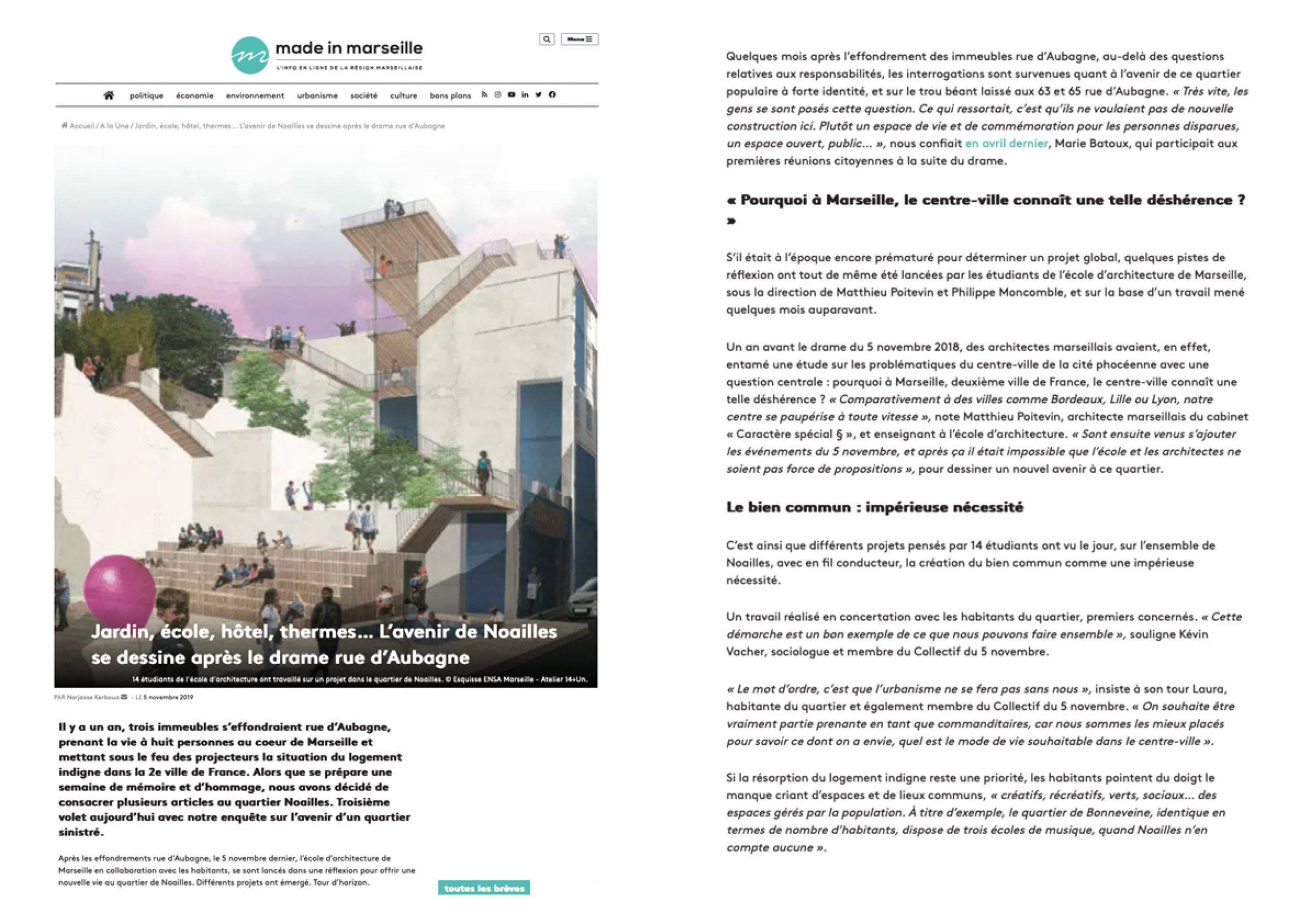 MADE IN MARSEILLE_05.11.19_Jardin, école, hôtel, thermes… L’avenir de Noailles se dessine après le drame rue d’Aubagne