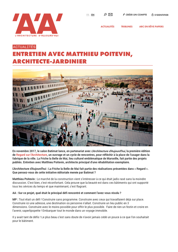 L’ARCHITECTURE D’AUJOURD’HUI_10.17_Entretien avec Matthieu Poitevin, architecte-jardinier