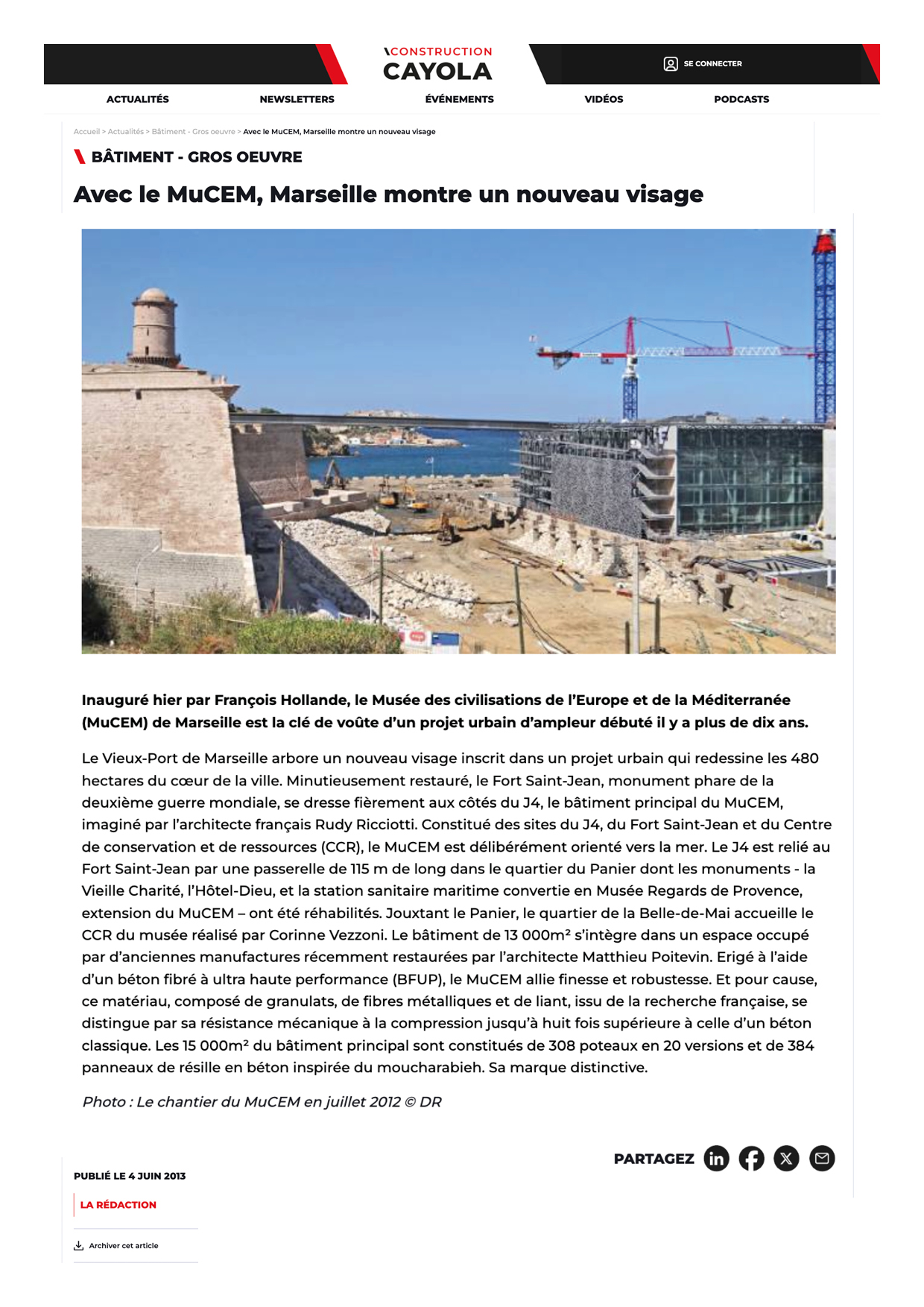 CONSTRUCTION CAYOLA_04.06.13_Avec le MuCEM, Marseille montre un nouveau visage
