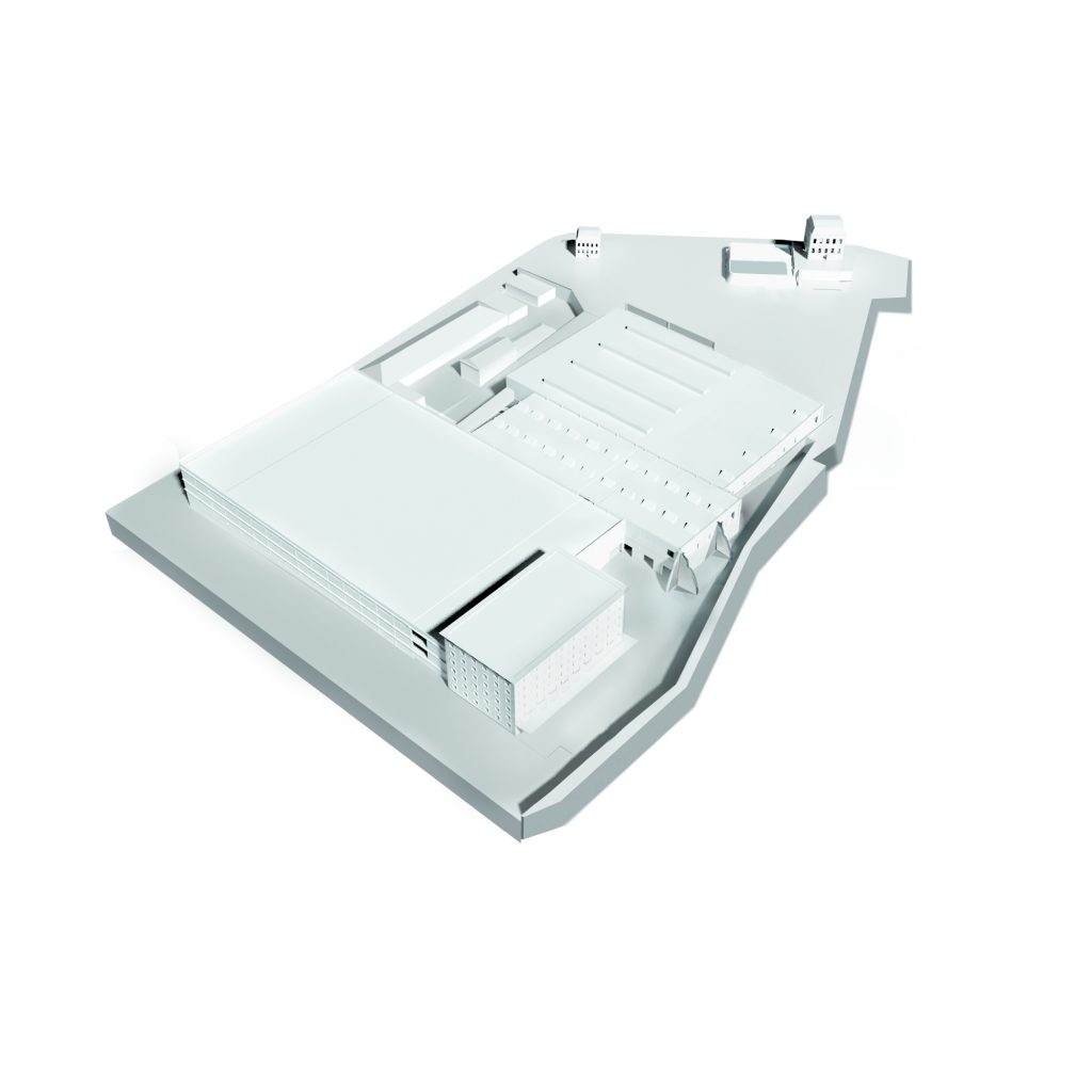 Axo avant du projet La friche de la Belle de Mai - Caractère Spécial Architecture Matthieu Poitevin