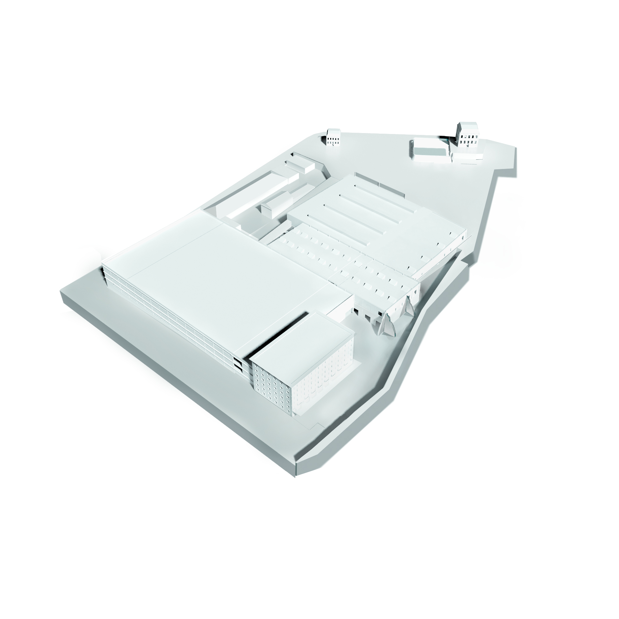 Axo avant du projet La friche de la Belle de Mai - Caractère Spécial Architecture Matthieu Poitevin