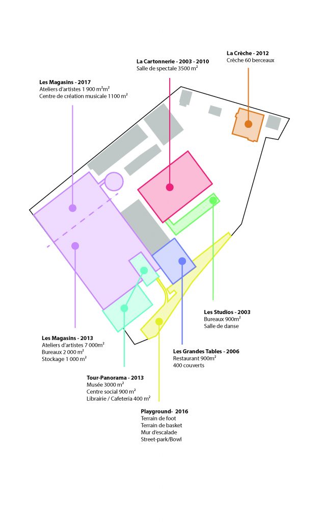 FDMB schema prog general du projet La friche de la Belle de Mai - Caractère Spécial Architecture Matthieu Poitevin