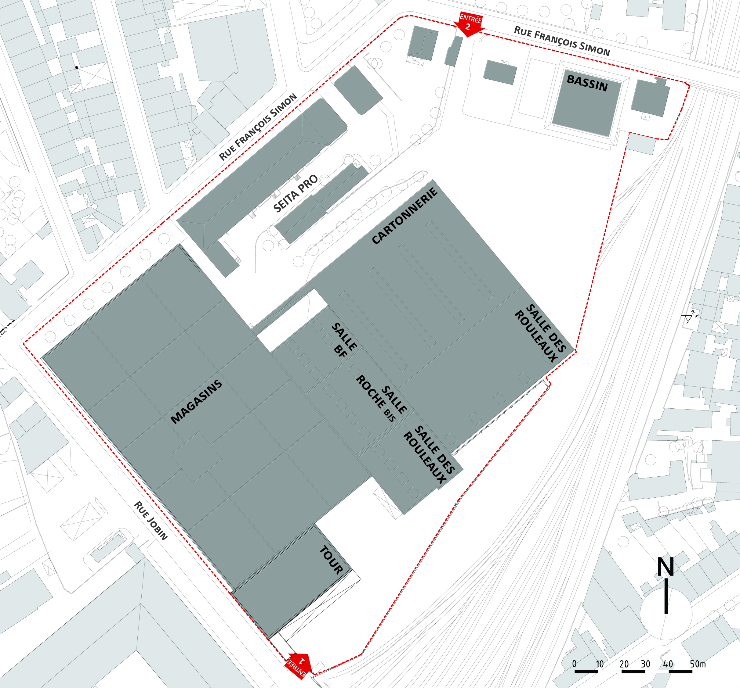 Plan Masse avant du projet La friche de la Belle de Mai - Caractère Spécial Architecture Matthieu Poitevin