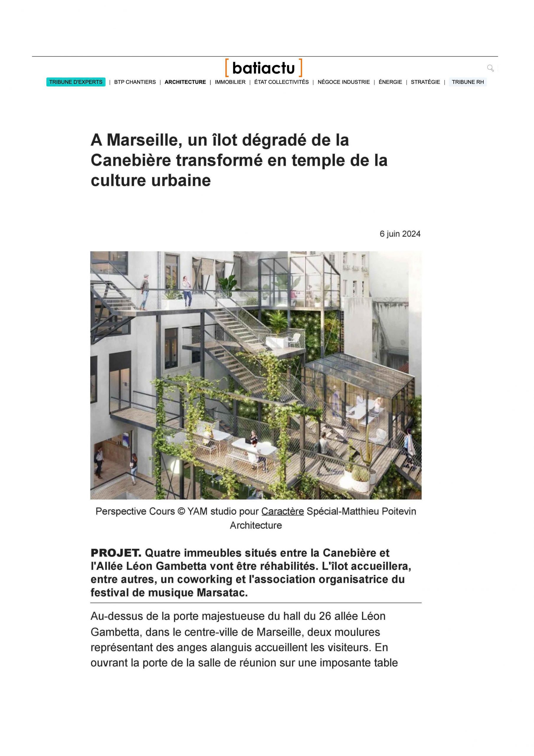 BATIACTU_06.06.24_À Marseille, un îlot dégradé de la Canebière transformé en temple de la culture urbaine