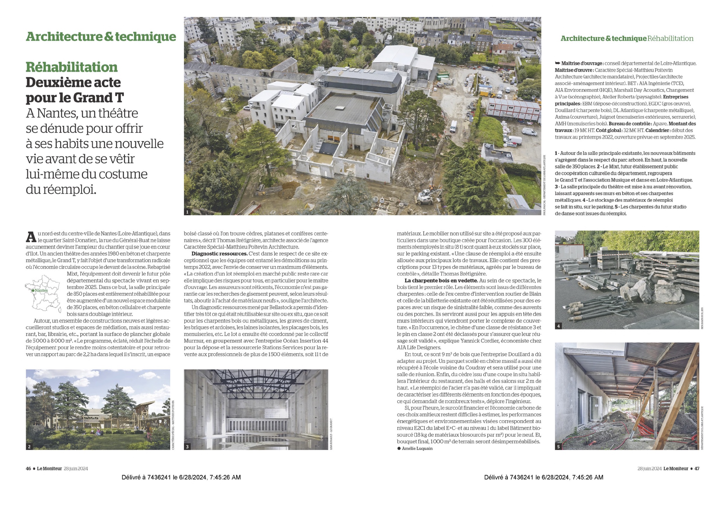 LE MONITEUR_28.06.24_Réhabilitation : Deuxième acte pour le Grand T