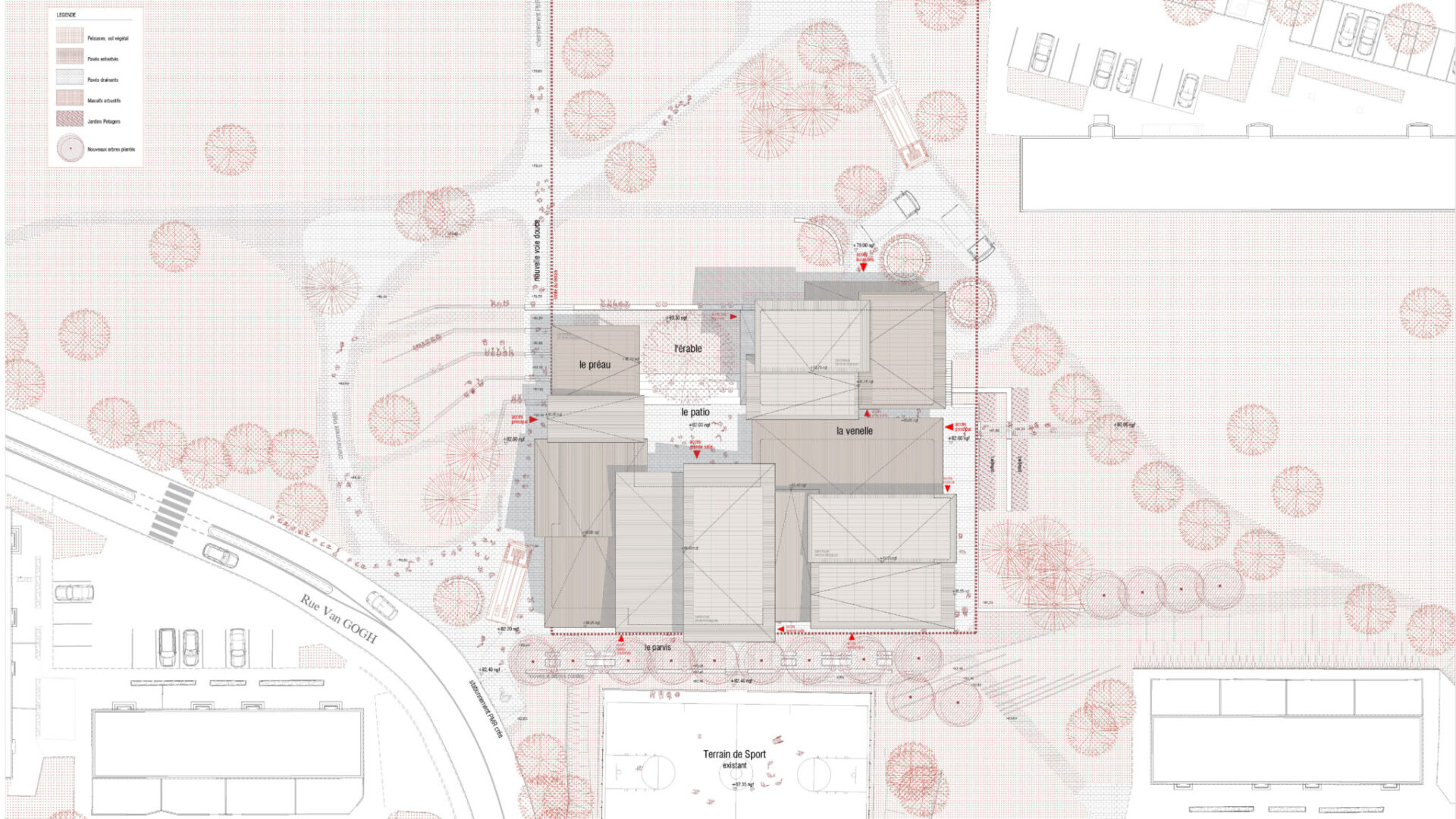 Tiers-lieu Baudimont Plan masse Va jouer dehors Arras