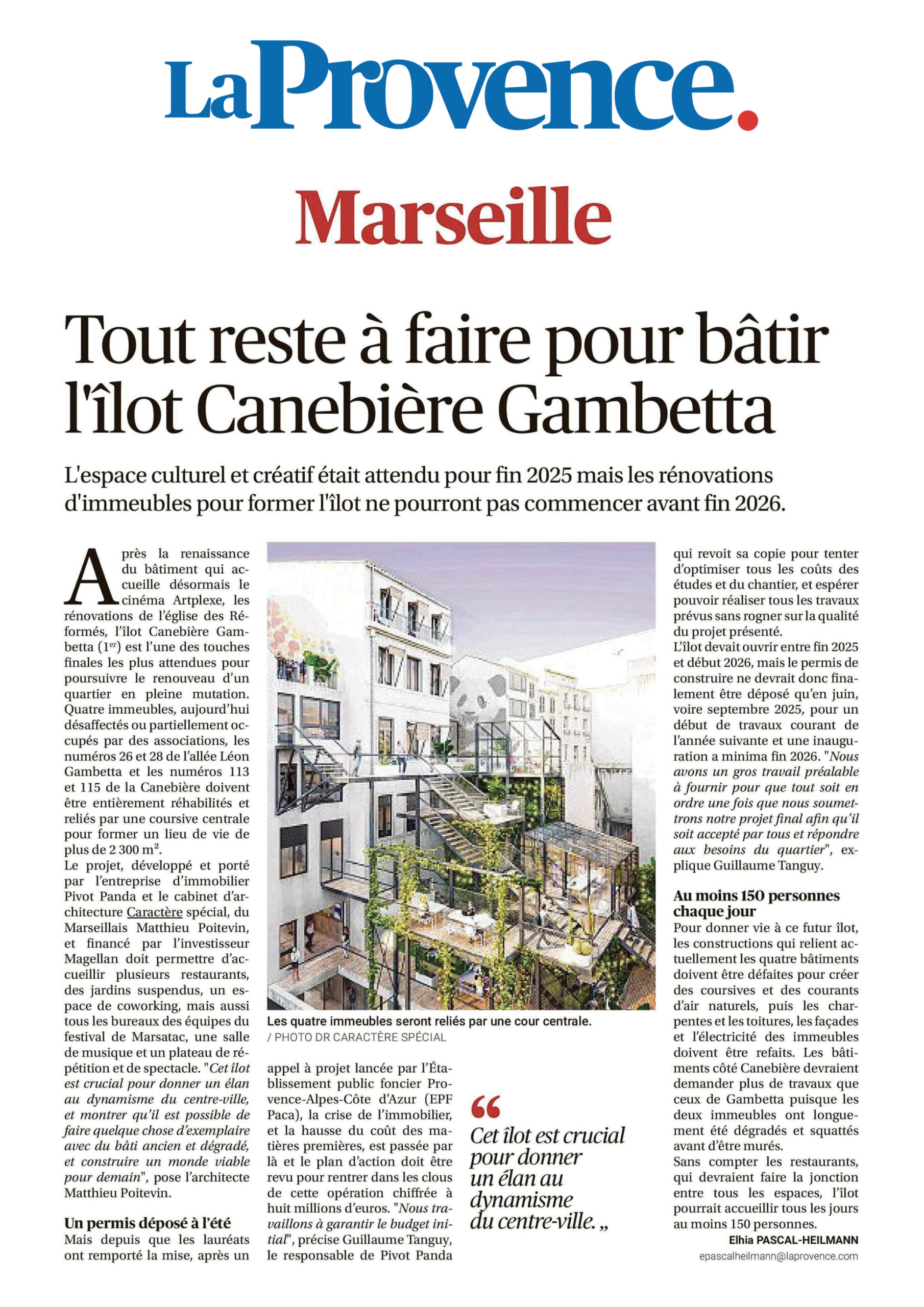 LA PROVENCE_14.01.2025_Tout reste à faire pour bâtir l’îlot Canebière Gambetta