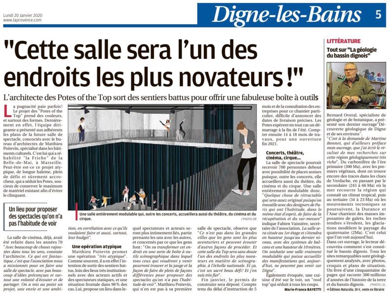 LA PROVENCE_20.01.2020_Cette salle sera l’un des endroits les plus novateurs !